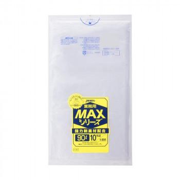 大割引 ジャパックス MAXシリーズポリ袋90L 半透明 10枚×60冊 S-90　代引き不可 ゴミ袋、ポリ袋、レジ袋
