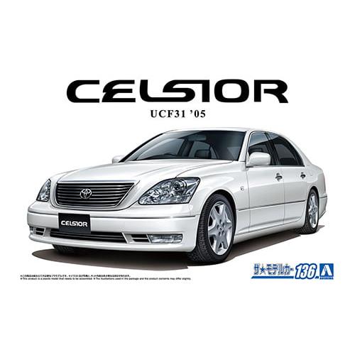 セルシオ UCF31 1/24 アオシマ　塗装済み完成品 アオシマ 1/24 トヨタ UCF31 セルシオ '05 ザ☆モデルカーNo.136