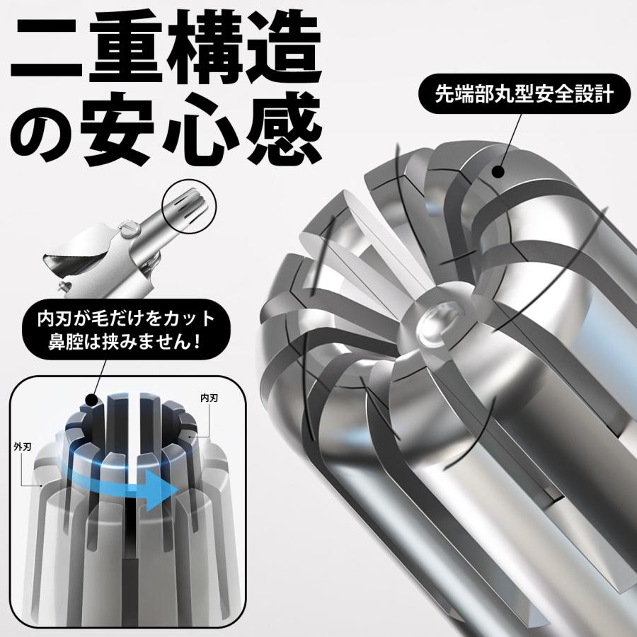 鼻毛カッター 男性 女性 手動 ハナ毛 痛くない 眉毛 耳毛 水洗い エチケットカッター ステンレス 専用ケース ブラシ付き｜shoptkn｜07