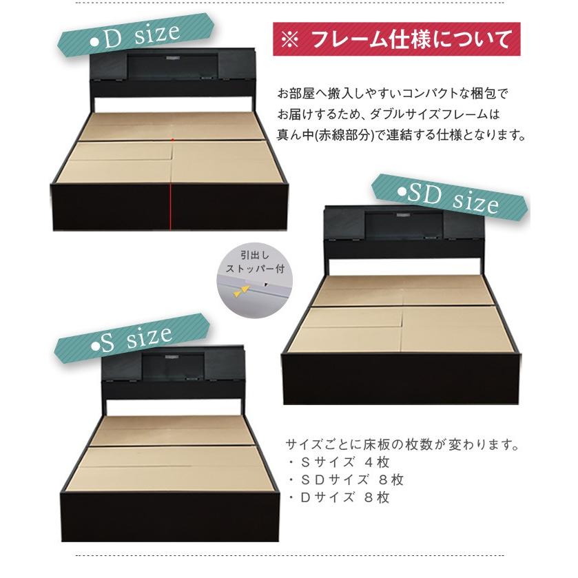 フラップ USB付き 多機能 ベッドフレーム シングル （フレームのみ