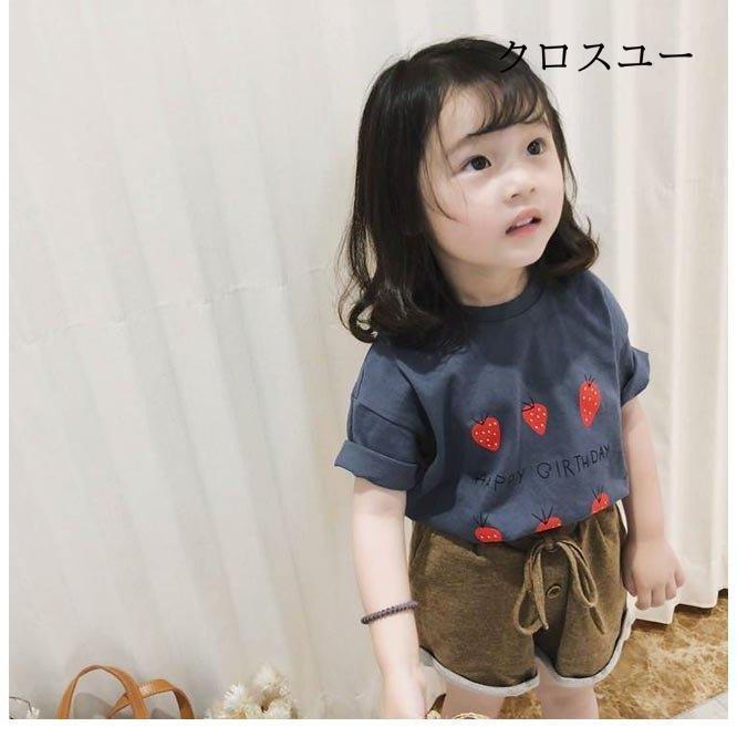 女の子 Tシャツ 夏 女児 半袖Tシャツ コットン 子供 サマーTシャツ カットソー フルーツ柄 半袖 コットンTシャツ キッズ ジュニアTシャツ｜shopwing｜05