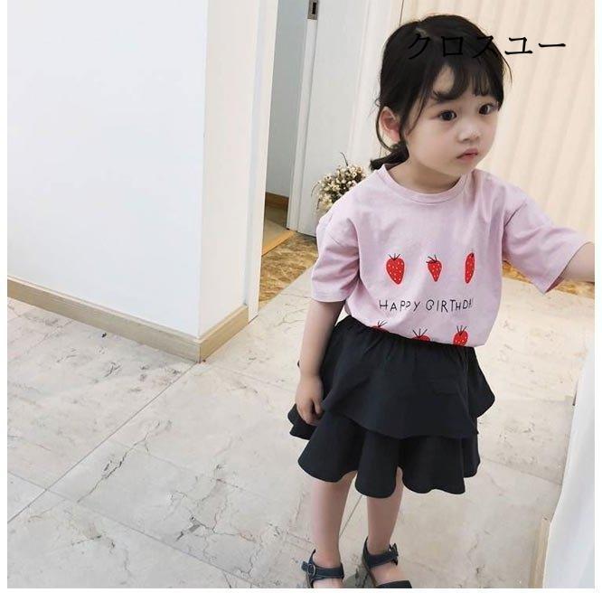 女の子 Tシャツ 夏 女児 半袖Tシャツ コットン 子供 サマーTシャツ カットソー フルーツ柄 半袖 コットンTシャツ キッズ ジュニアTシャツ｜shopwing｜06