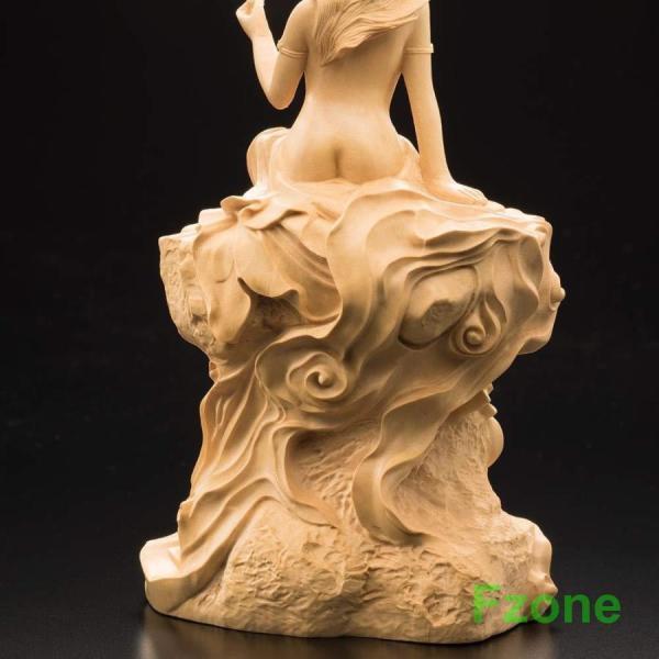 弁 財 天弁財天 木彫り彫刻 弁天様 木彫 縁起物 風水 置物 木製 木彫り 開運厄除 祈願成就 厄払い お守り 金運 像_1