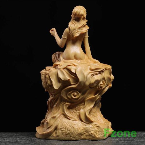 弁 財 天弁財天 木彫り彫刻 弁天様 木彫 縁起物 風水 置物 木製 木彫り 開運厄除 祈願成就 厄払い お守り 金運 像_2