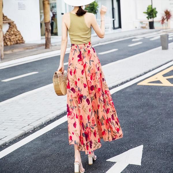 スカート ロングスカート フラワー マキシ 花柄 フレアースカート レディース 華やか オールシーズン デート リゾート Spintheearth 通販 Yahoo ショッピング