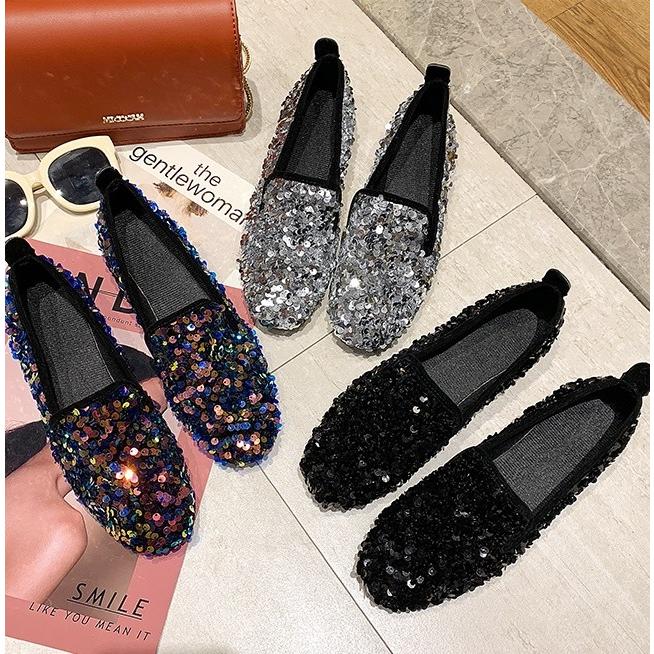 フラットシューズ スリッポン スニーカー レディース スパンコールぎっしり 前面にスパンコールをあしらったキラキラズック 代 30代 40代 Spintheearth 通販 Yahoo ショッピング