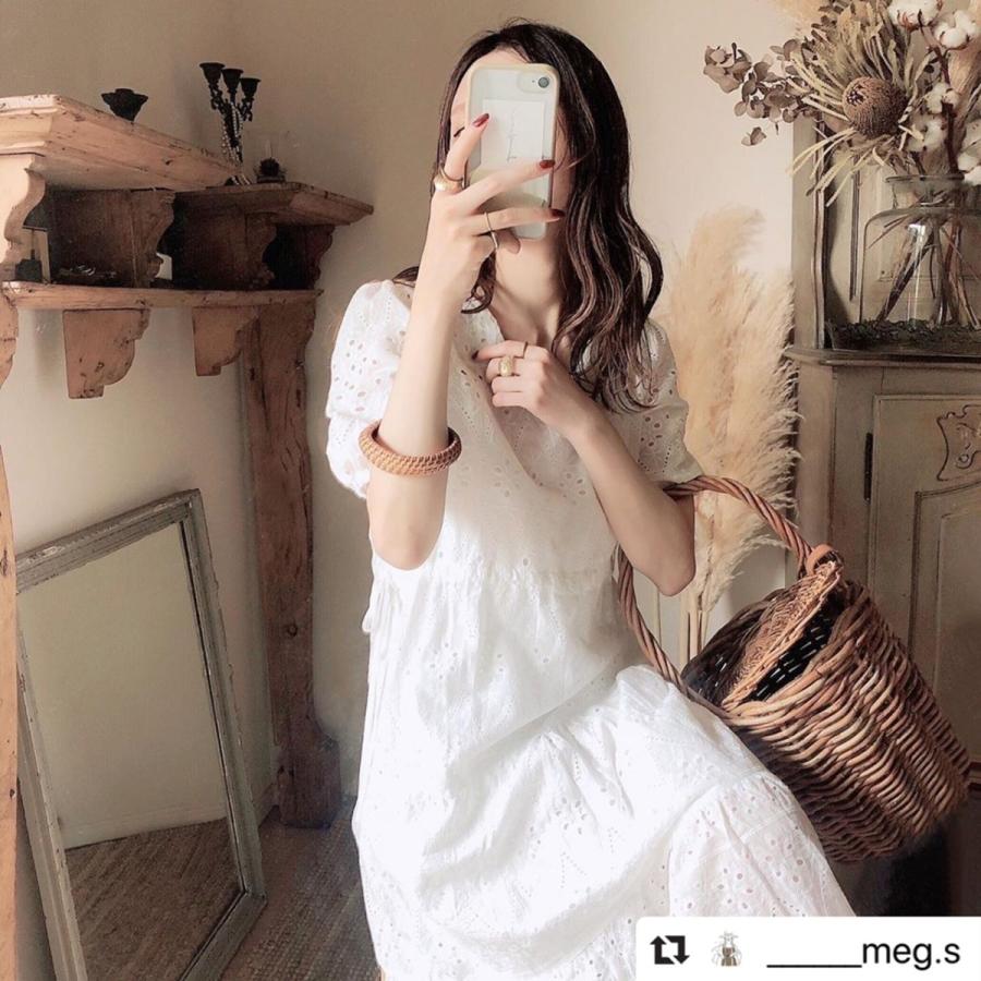 Meg Sさんご紹介 ワンピース レディース 夏 レースワンピース ミモレ丈 Vネック パフスリーブ Spintheearth 通販 Yahoo ショッピング