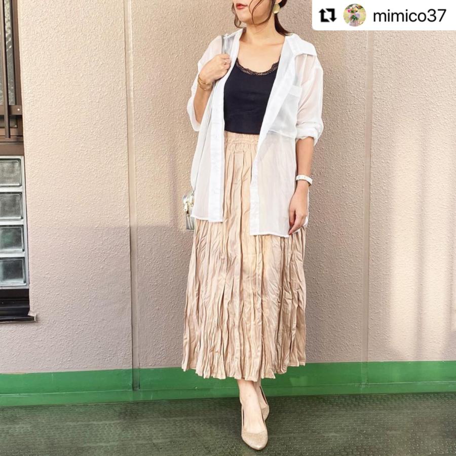 人気インフルエンサー Mimico37さんセレクト商品 ロングスカート ワッシャースカート レディース マキシ丈 無地 プリーツスカート Spintheearth 通販 Yahoo ショッピング