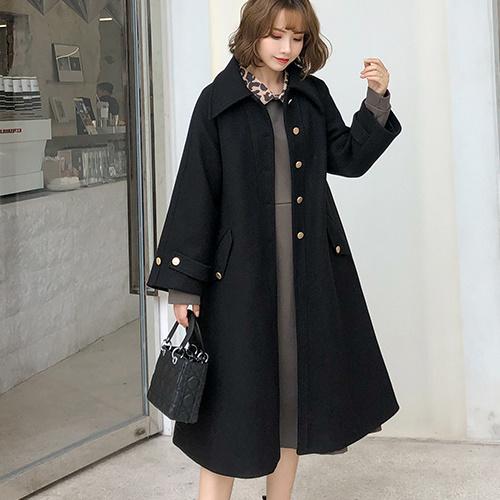新しい到着 コート レディース ブラックコート Aライン ガーリー フェミニン シンプル 秋 冬 可愛い 大きいサイズ 即納特典付き Bonusvulkanvegasde Nepourvaincre Com