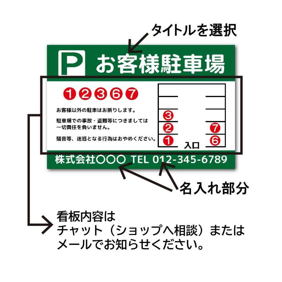 駐車場看板 駐車場案内 オリジナル 免責事項 注意書き 案内看板