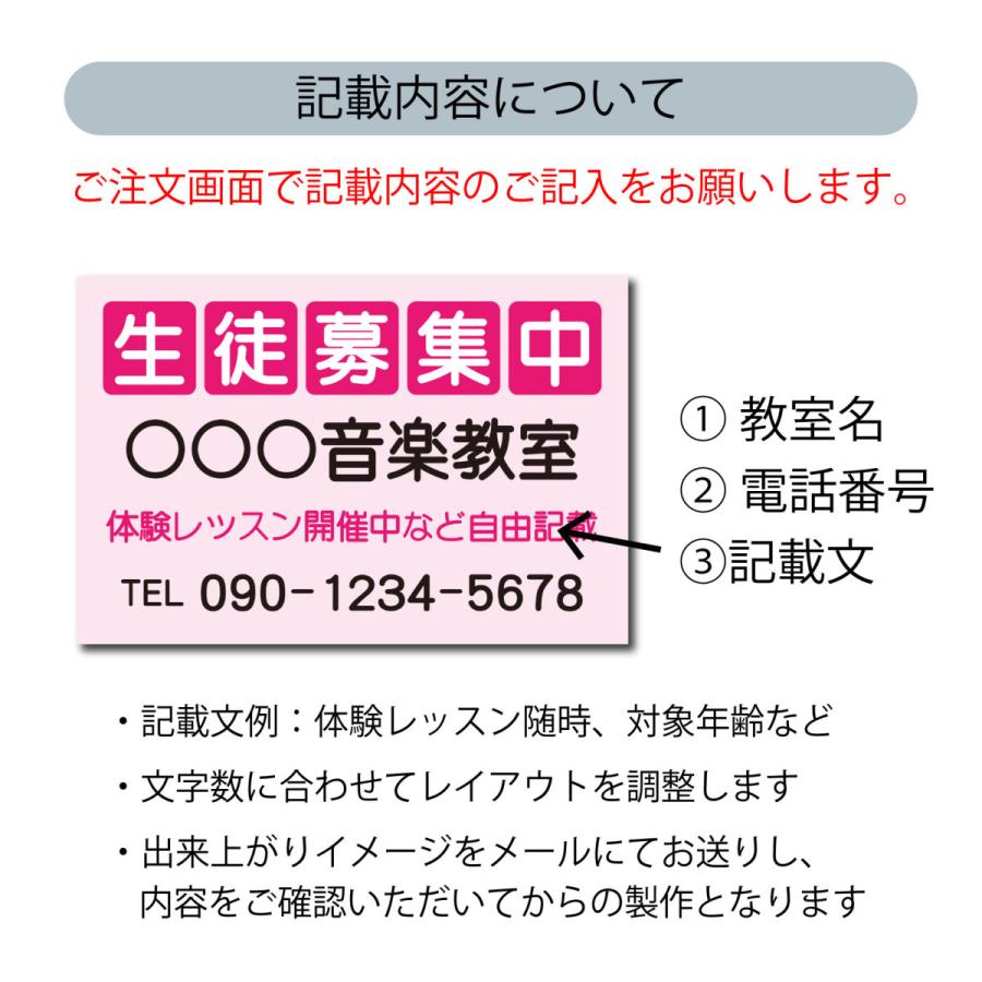 教室看板 生徒募集中看板  教室名自由記載  書体丸ゴシック プレート看板 アルミ複合板  穴あけ無料 屋外対応｜shopwonder｜17