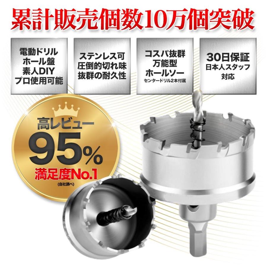 100mm 3個セット）超硬 ステンレス ホールソー 電動ドリル ボール盤