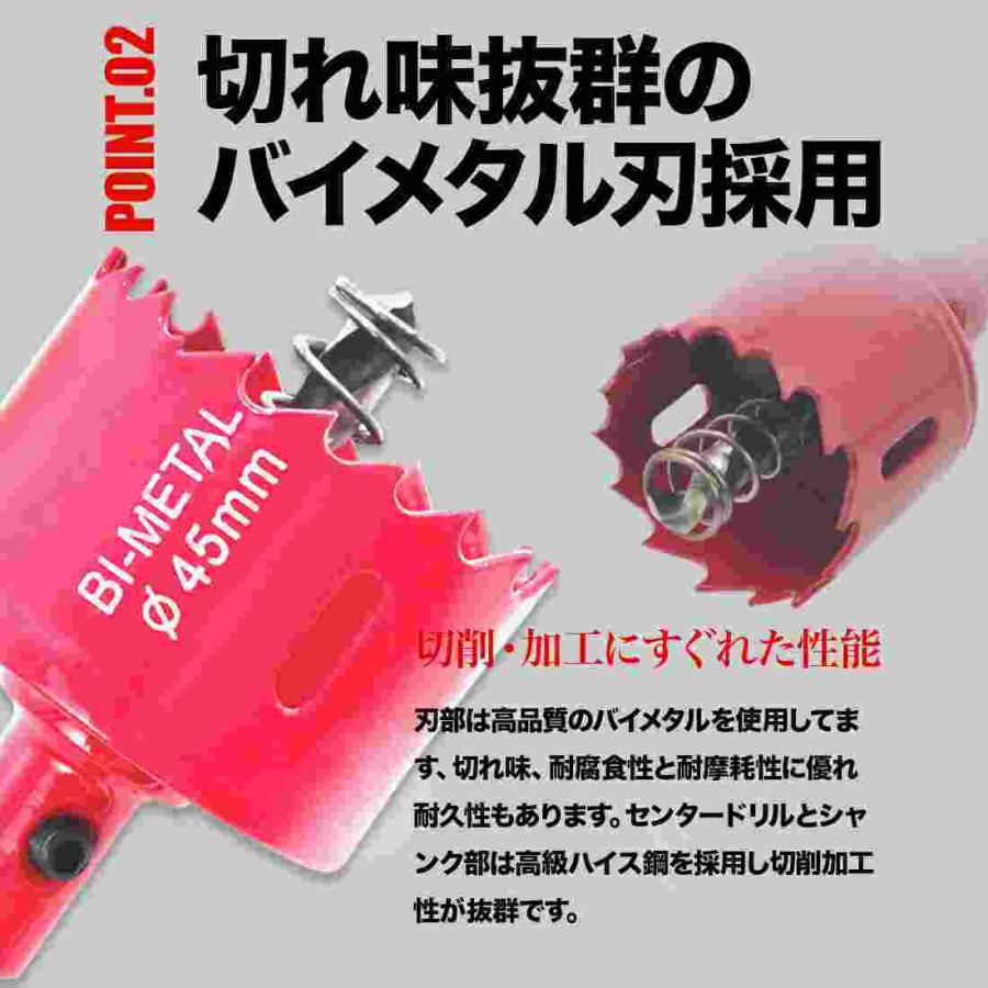 22mm）送料無料 ホールソー バイメタル 穴あけ ドリルビット 切削 工具
