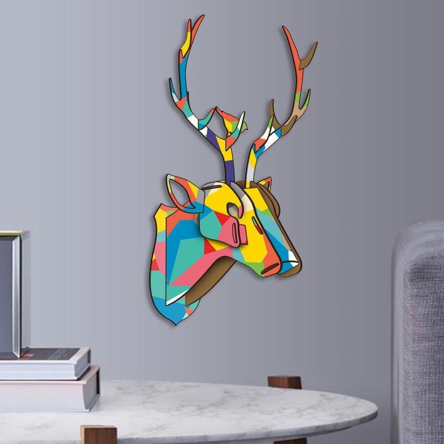 開店祝い 3Dパズルトロフィー動物の頭壁鹿の彫刻アートオフィスの家の装飾C - cms.verygoodlight.com