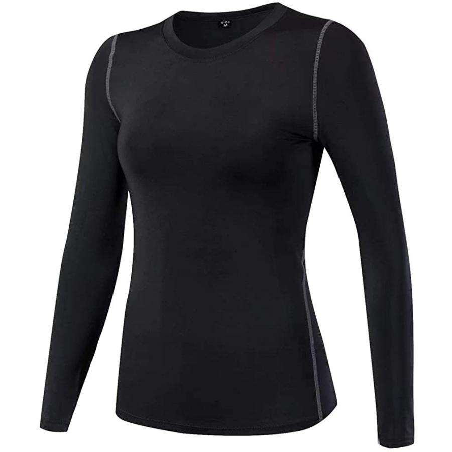 お気にいる Muxuryee スポーツ シャツ レディース 長袖 コンプレッションウェア アンダーウェア トレーニング Uvカット 吸汗速乾19ブラックxxl Cisama Sc Gov Br