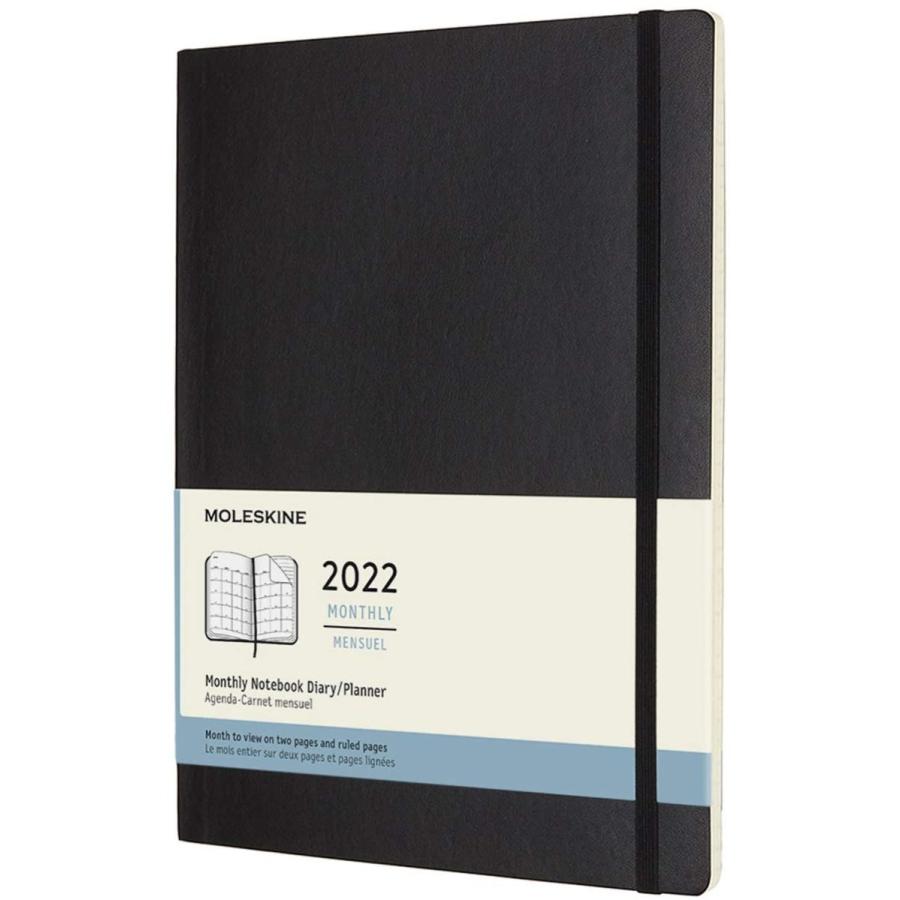 モレスキン 手帳 2022年 1月始まり 12ヶ月 DSB12MN4Y22 マンスリーダイアリー ブラック 商い XLサイズ ソフトカバー レビューで送料無料