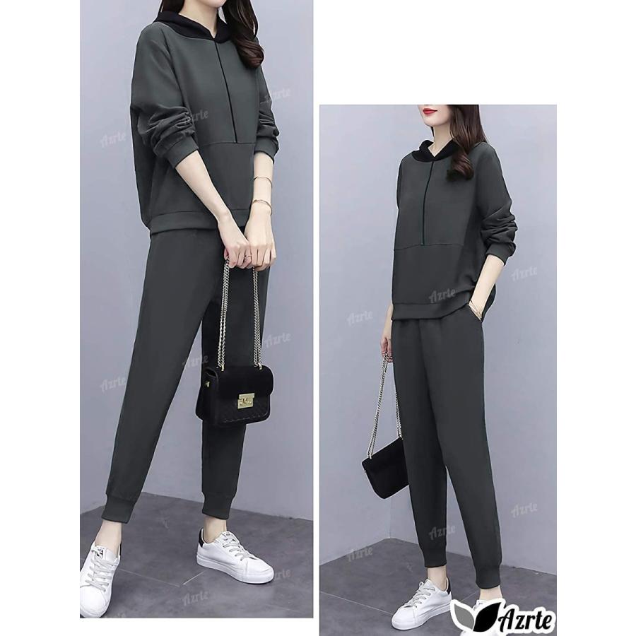 定番人気 アズルテ セットアップ 夏 春 フード付き スウェット上下 ジャージ上下 ズボン パーカー プルオーバー ジャージ 長袖 レディースファッション ジャージ Difusoresacusticos Com Ar