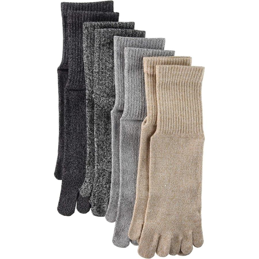 訳ありセール 格安 テニス イヤシ 癒足 メンズ5本指クオーター丈 Walking And Sports 4足セット Cotton Blend Earrics アメリブ 杢 Www Threeriversofs Com