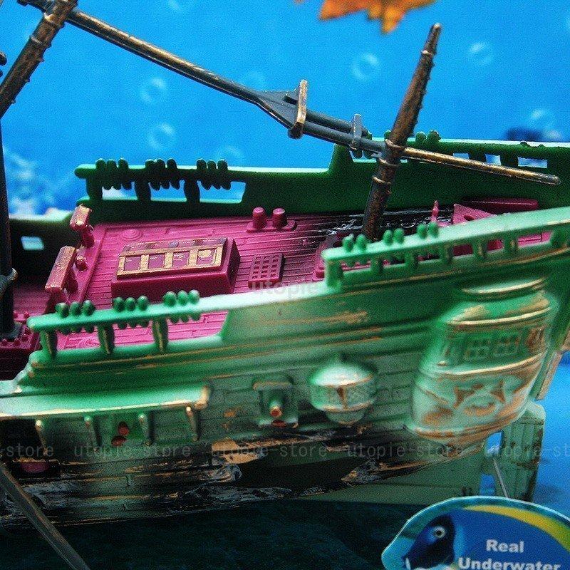 エアポンプ 海賊船モチーフ 水槽用オーナメント 沈没船モチーフ new オブジェ アクアリウム アクアリウムデコレーション デコレーション 装飾
