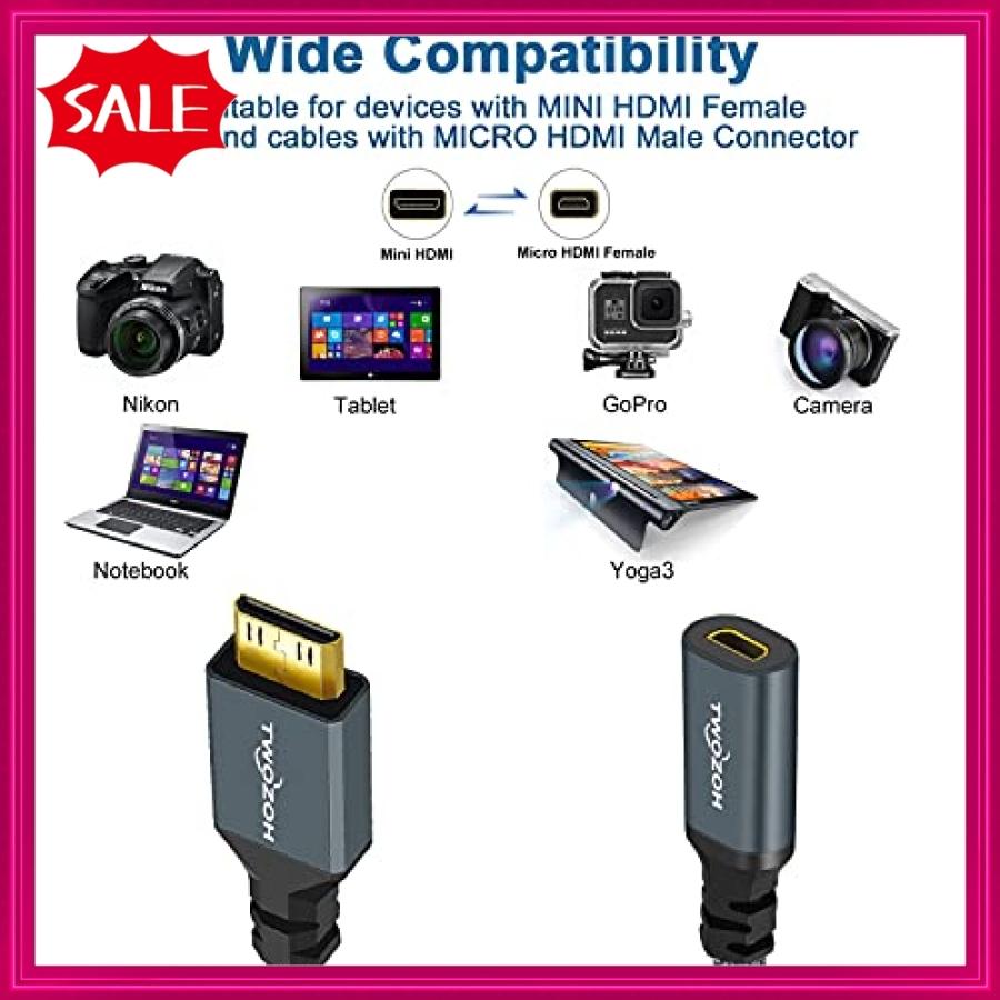 日本最大のブランド Twozoh Mini HDMIオス-Micro HDMIメスアダプターケーブル Dタイプ Micro HDMI HDMIマイクロ ソケットメス-CタイプミニHDMIオ HDMIケーブル - www.we-job.com 日本最大のブランド Twozoh Mini HDMIオス-Micro HDMIメスアダプターケーブル Dタイプ Micro HDMI HDMIマイクロ ソケットメス-CタイプミニHDMIオ HDMIケーブル - www.we-job.com