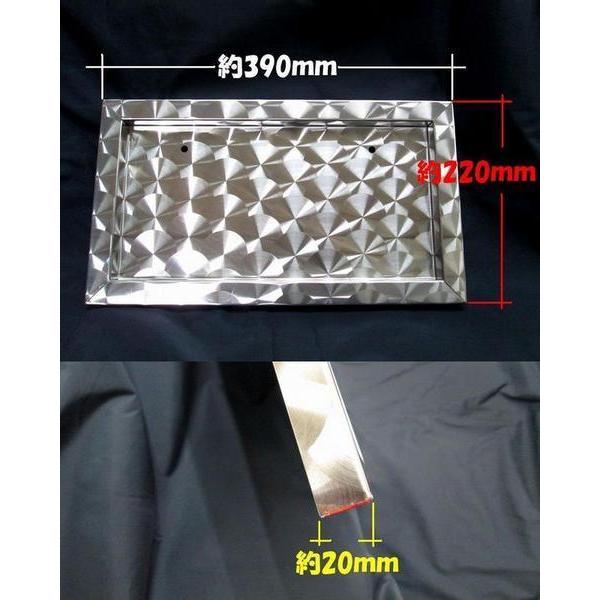 ステンレス ウロコ スタンダードナンバー枠 中型用 乗用車〜4トン