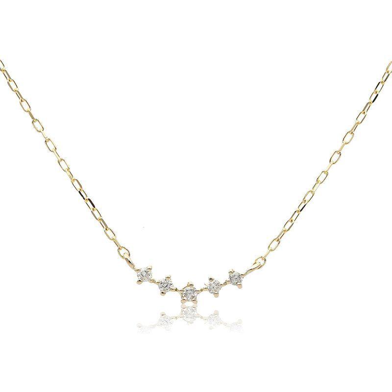 L&Co (エルアンドコー) ペーパーバッグ&ペーパーボックス付 K10 横並び ダイヤモンド ペンダント ネックレス 66-7605 エルアンドコー ペーパーバッグ&ペーパーボックス付 K10 横並び ダイヤモンド ペンダント ネックレス