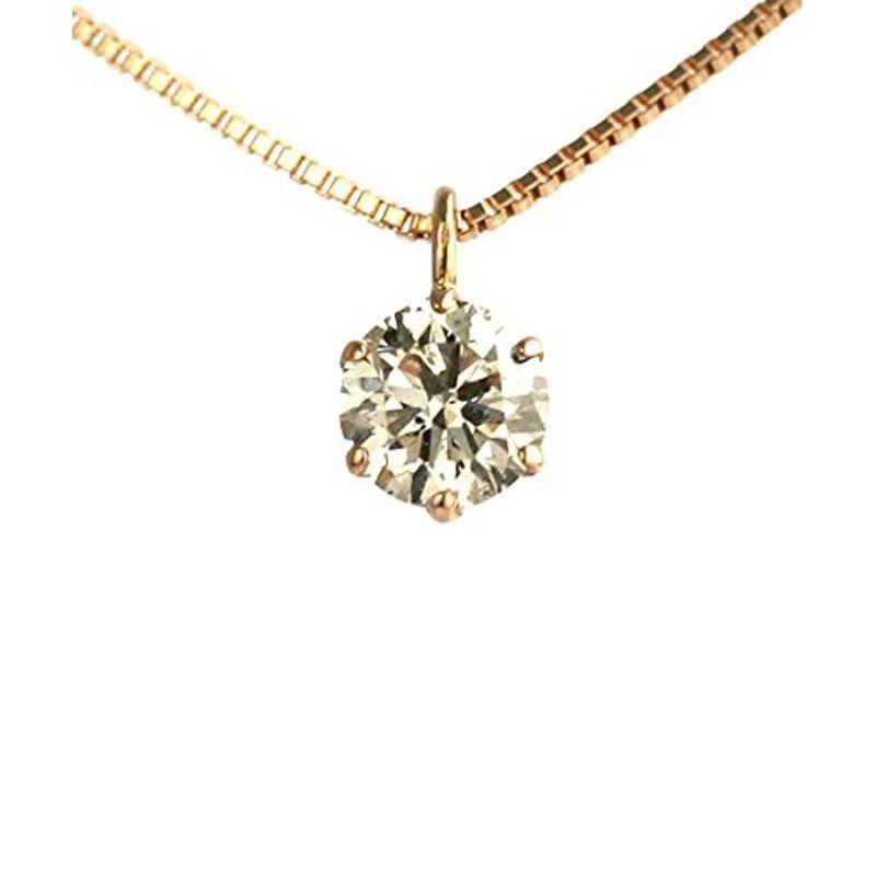 DIAMOND WORLD レディース ジュエリー K18PG ダイヤモンドペンダントネックレス 0.2ct Light Brownカ