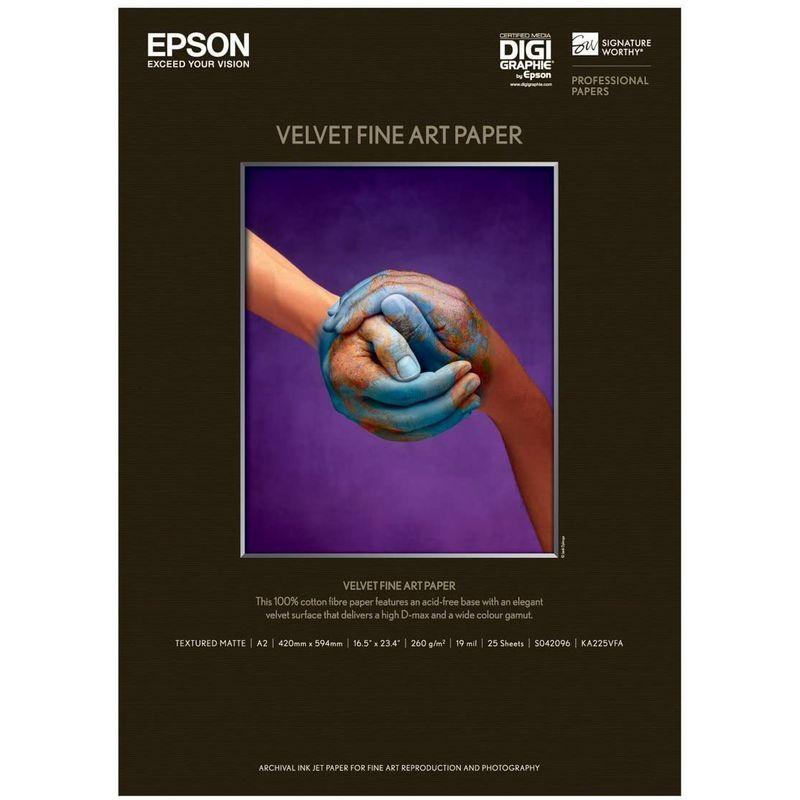 セイコーエプソン 写真用紙 Velvet Fine Art Paper (A2/25枚) KA225VFA 20211206071441