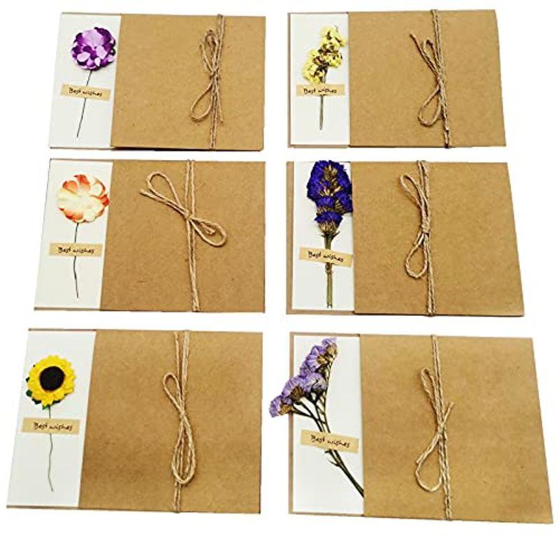 新作 カードと封筒 グリーティングカード 6枚セット Ssjqk かわいい メッセージカード 花束 誕生日カード メッセージカード ドライフラワー 便箋 Www Theopengate Org Il
