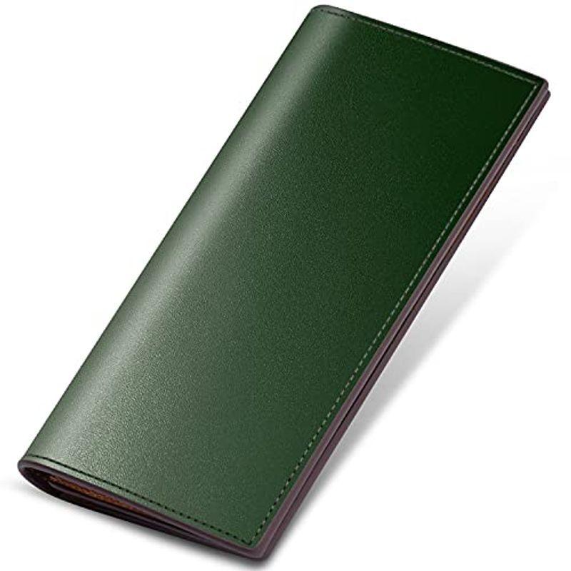 保証書付 小銭入れ Ykkファスナー 折りたたみ さいふ 男性 栃木レザー 本革 長財布 メンズ 財布 大容量 グリーン サイフ 二つ折り 薄型 その他財布 Worktime Com