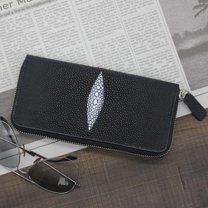 vericto スティングレイ 財布 エイ 革 長財布 ガルーシャ 内側 牛革 本革 レザー ラウンドファスナー ウォレット 黒 ブラッ スティングレイ 財布 エイ 革 長財布 ガルーシャ 内側 牛革 本革 レザー ラウンドファスナー ウォレット 黒 ブラッ