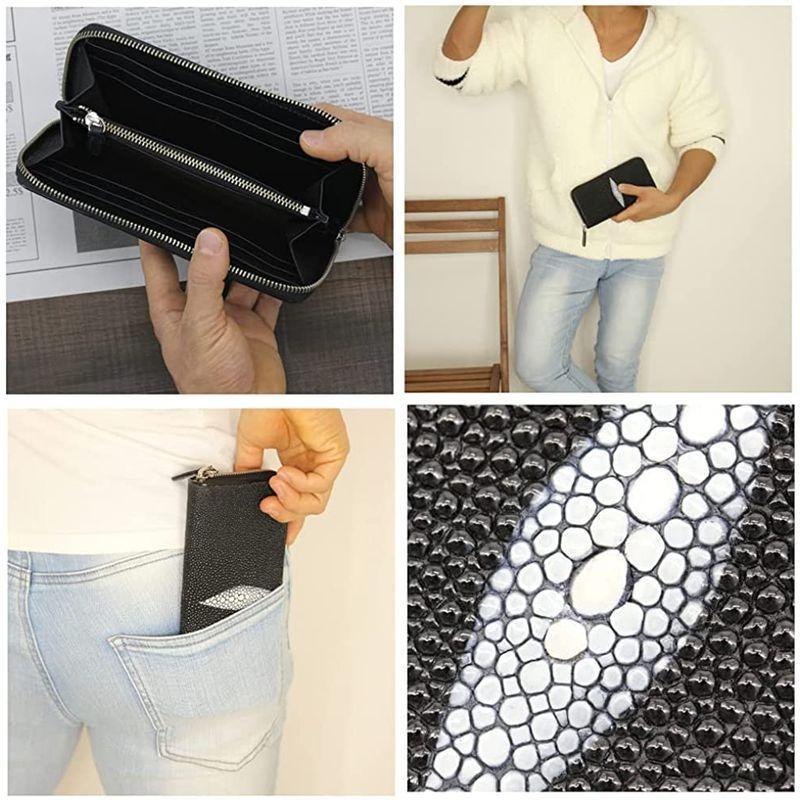 vericto スティングレイ 財布 エイ 革 長財布 ガルーシャ 内側 牛革 本革 レザー ラウンドファスナー ウォレット 黒 ブラッ スティングレイ 財布 エイ 革 長財布 ガルーシャ 内側 牛革 本革 レザー ラウンドファスナー ウォレット 黒 ブラッ