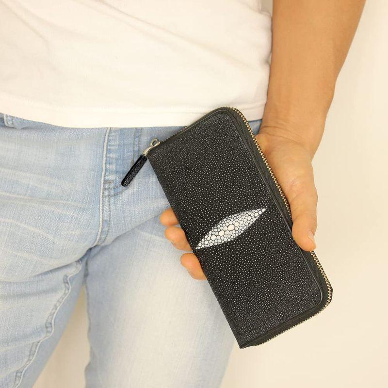 vericto スティングレイ 財布 エイ 革 長財布 ガルーシャ 内側 牛革 本革 レザー ラウンドファスナー ウォレット 黒 ブラッ スティングレイ 財布 エイ 革 長財布 ガルーシャ 内側 牛革 本革 レザー ラウンドファスナー ウォレット 黒 ブラッ