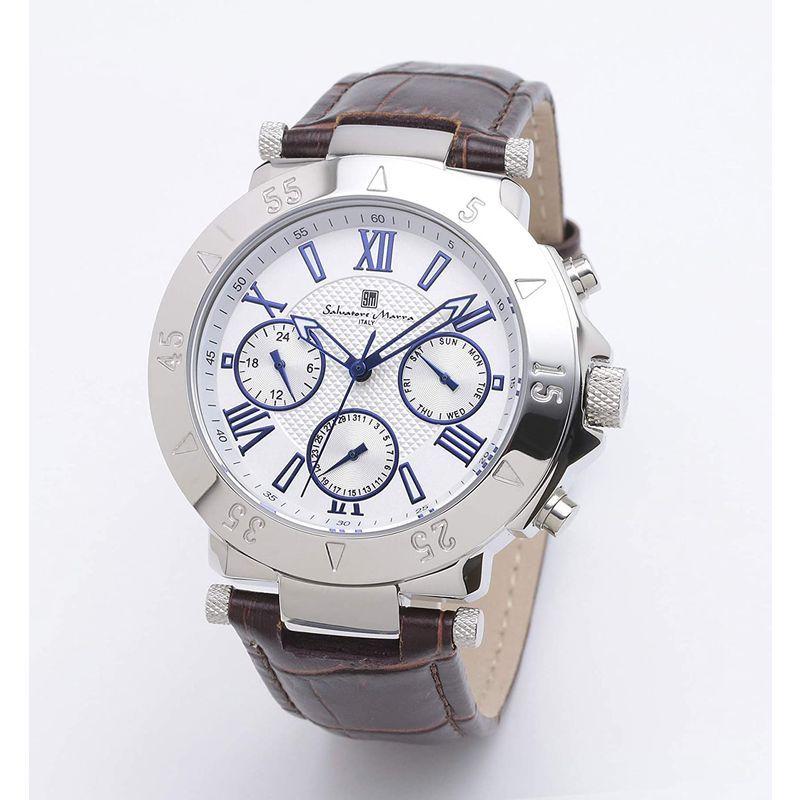 逸品 Salvatore 防水 ホワイト アナログ ステンレススチール 男性用 腕時計 メンズ クォーツ Marra サルバトーレマーラ 腕時計 Binghamtonhots Com