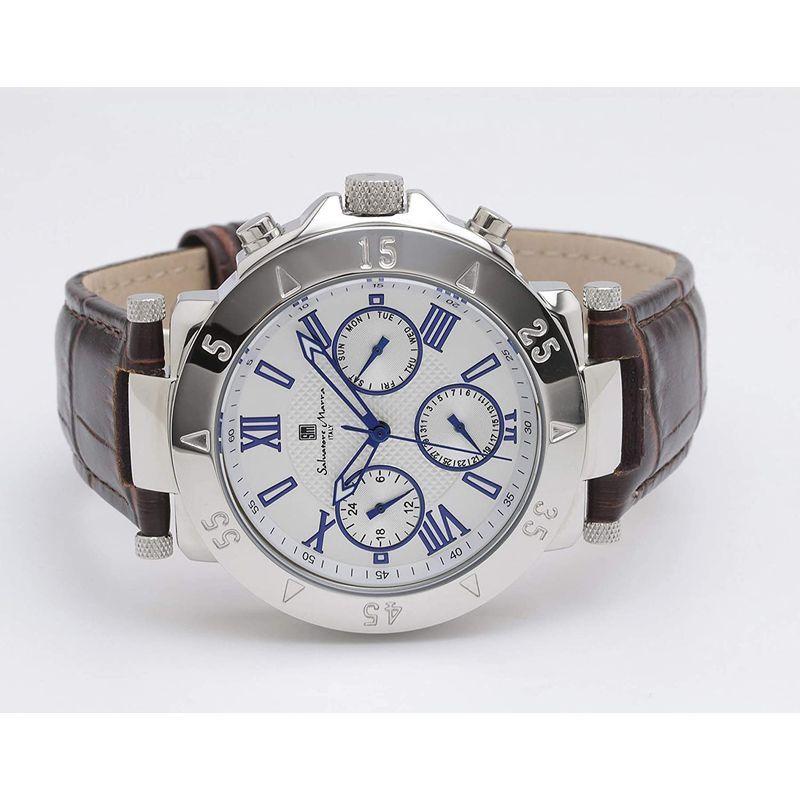 逸品 Salvatore 防水 ホワイト アナログ ステンレススチール 男性用 腕時計 メンズ クォーツ Marra サルバトーレマーラ 腕時計 Binghamtonhots Com