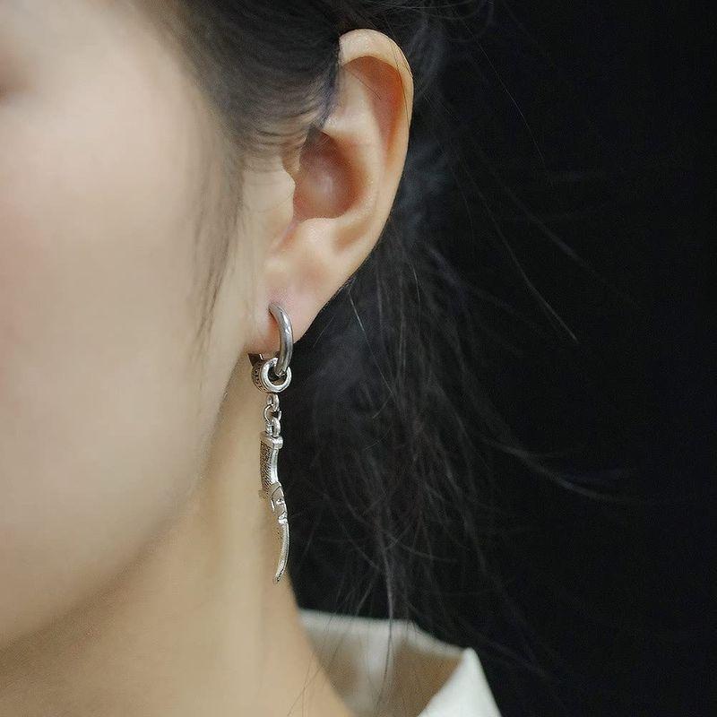 Rockyu ピアス レディース メンズ 揺れる 大人 フープ リング 穴不要 フェイクピアス かっこいい 短刀 匕首あいくち ノンホールピ Ytネットショップ Yahoo 店 通販 Yahoo ショッピング