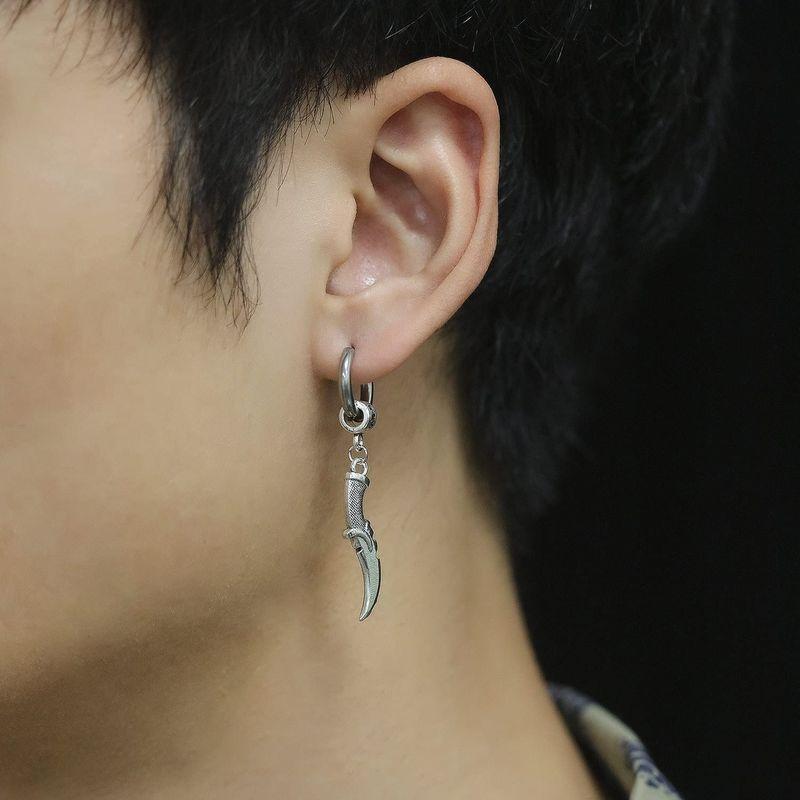 Rockyu ピアス レディース メンズ 揺れる 大人 フープ リング 穴不要 フェイクピアス かっこいい 短刀 匕首あいくち ノンホールピ Ytネットショップ Yahoo 店 通販 Yahoo ショッピング