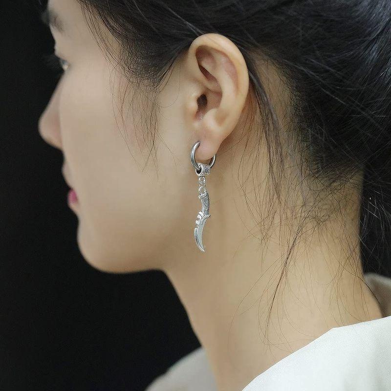 Rockyu ピアス レディース メンズ 揺れる 大人 フープ リング 穴不要 フェイクピアス かっこいい 短刀 匕首あいくち ノンホールピ Ytネットショップ Yahoo 店 通販 Yahoo ショッピング