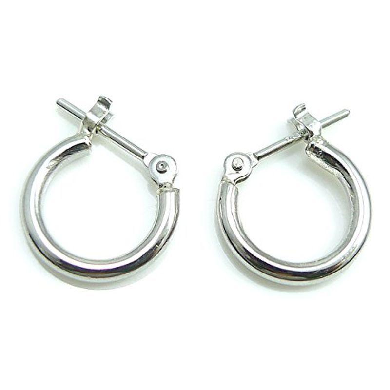 プラチナ Pt900 フープピアス 1.5mm x10mm 両耳分 1ペア レディース フープピアス (1.5x10mm両耳)