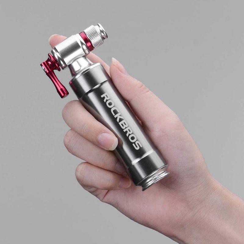 Rockbros ロックブロス Co2 ボンベ 自転車 Co2インフレーター Co2ガス保存可能 仏式 米式対応 2in1バルブ 片手操作 フロアポンプ Vest Doctum Edu Br