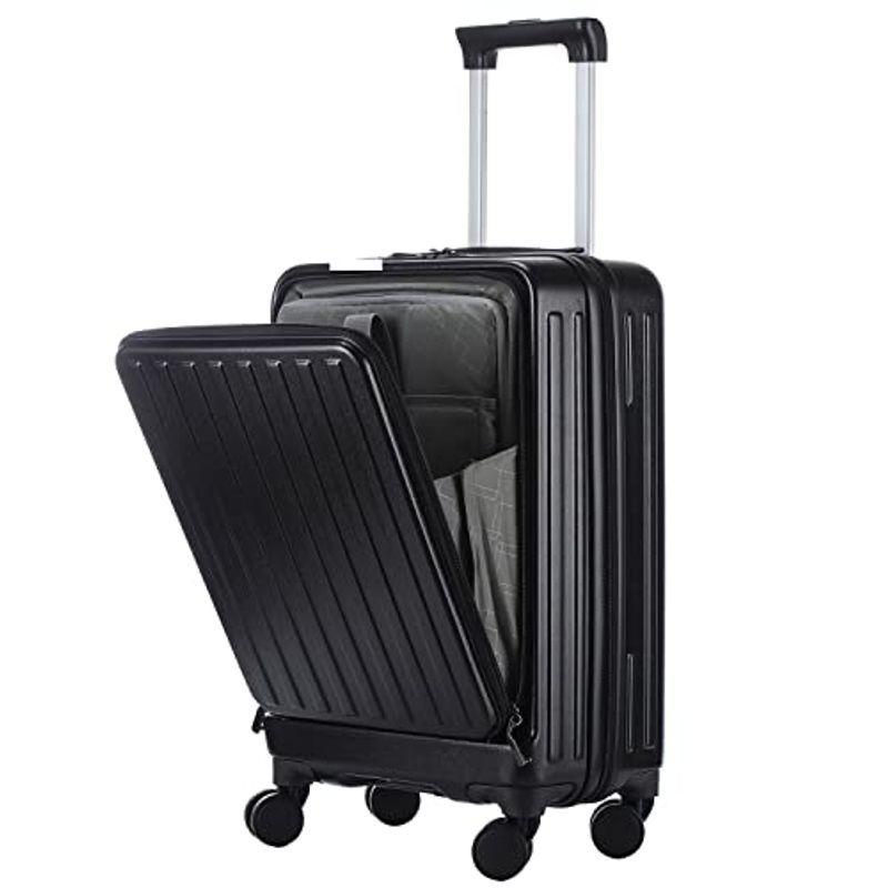 イエーション(Yeation) スーツケース 前ポケット キャリーケース フロントオープン 機内持込 フロントポケット 軽量 ファスナー 前 トランクタイプスーツケース