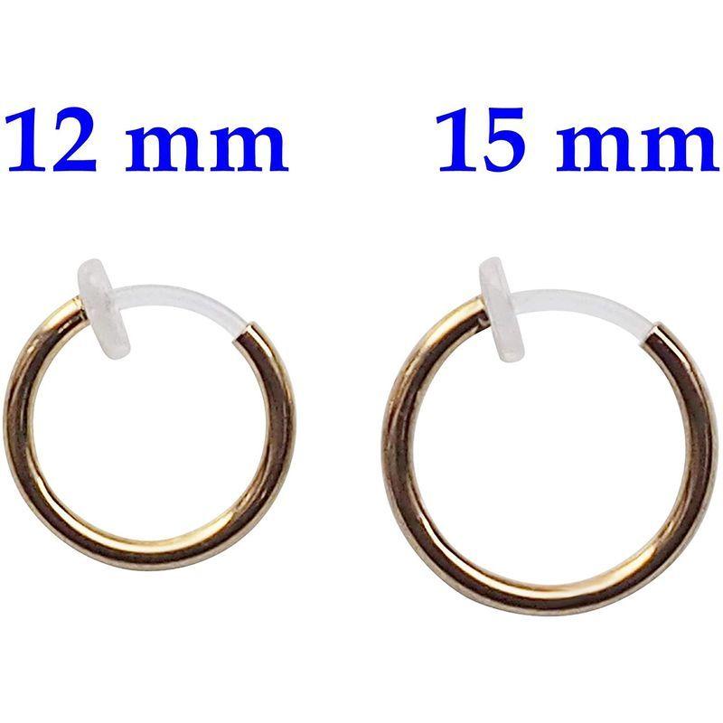 イヤリング メンズ ゴールド 男性用 Bts 人気 痛くない 12mm フープ イヤリング フェイクピアス 男女兼用 Kpopピアスみたいな 数量は多