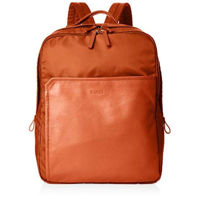 イザック ナイロン×レザー スクエアリュックサック Y91-05-03 レンガブラウン