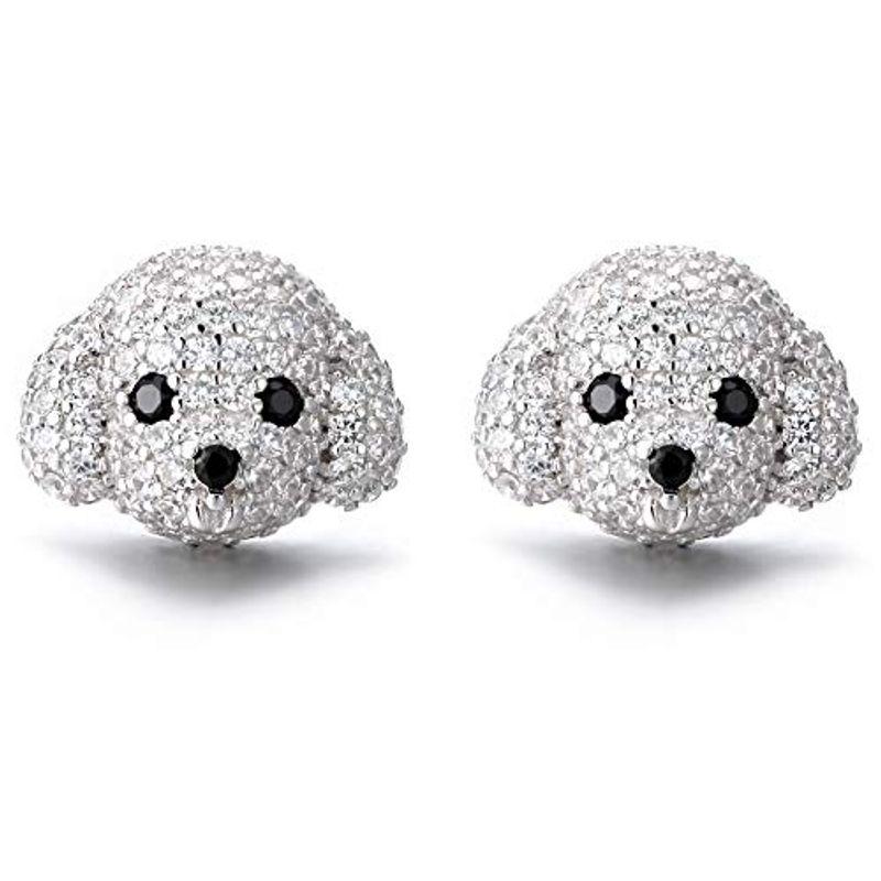 Ginger Lyne Collection プードル マルタの子犬 ホワイトドッグ キュービックジルコニア CZ 模造ダイヤモンド ソリッ