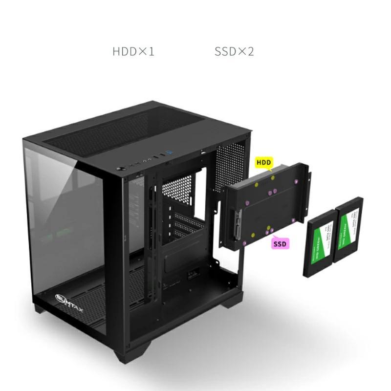 ゲーミング PCケース ミドルタワーケース 強化ガラス Micro-ATX/Mini