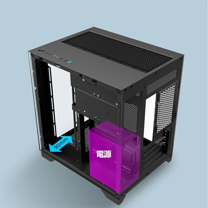 ゲーミング PCケース ミドルタワーケース 強化ガラス Micro-ATX/Mini