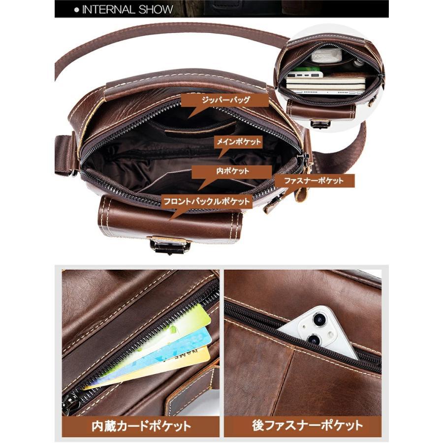 サコッシュ 本革 ipad 収納 ショルダーバッグ ミニ レザー 革 メンズ