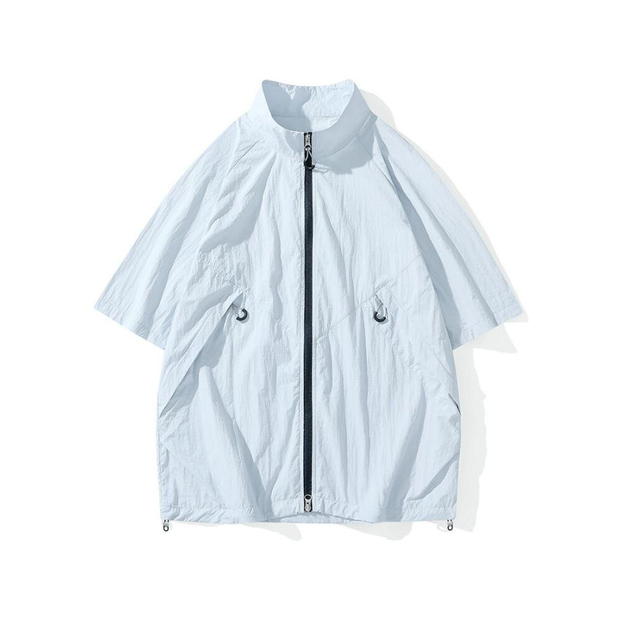 スポーツシャツ ジップアップシャツ メンズ 半袖シャツ ジャケット