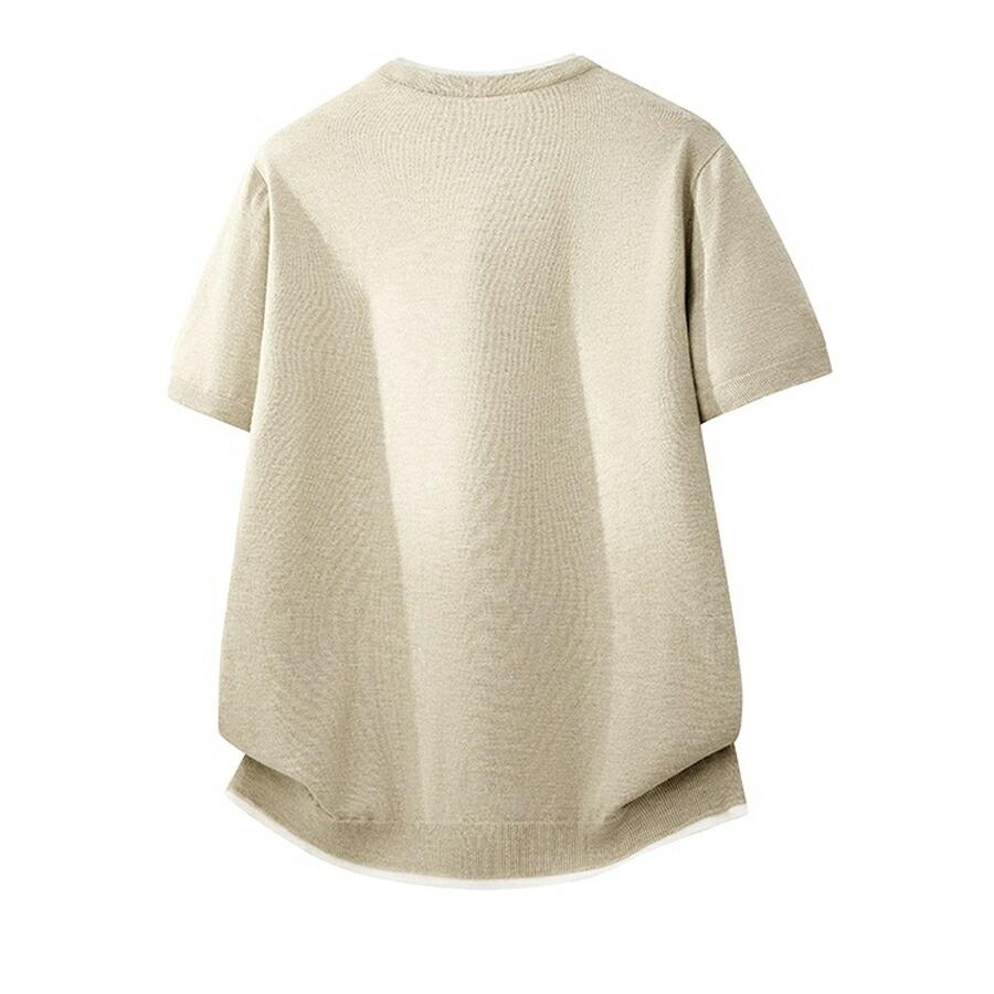 サマーニット Tシャツ メンズ 半袖 クルーネック Vネック ニットT
