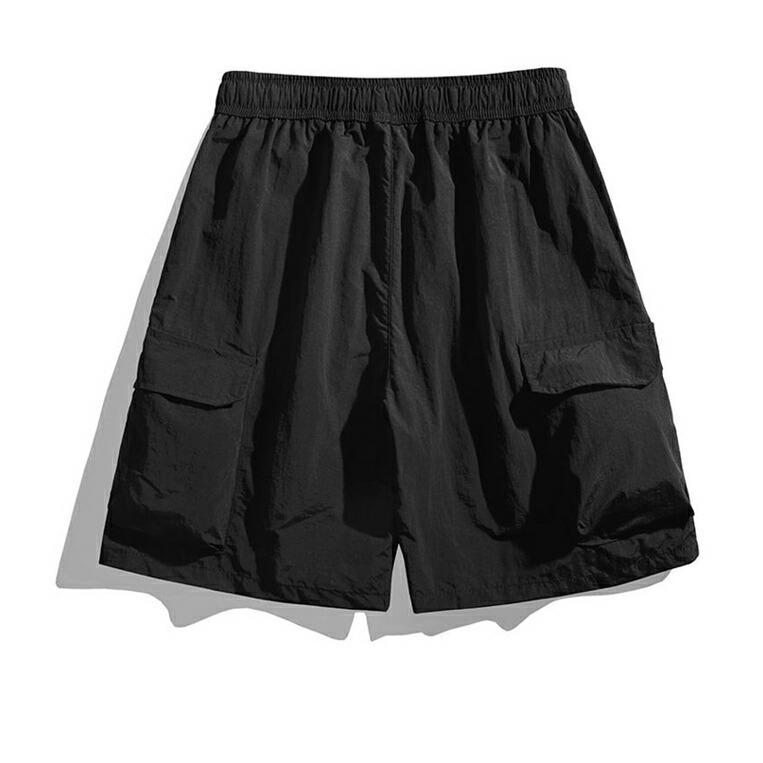 LAKH カーゴハーフパンツ ブラック ショートパンツ メンズ レディース カーゴパンツ ハーフパンツ 五分丈